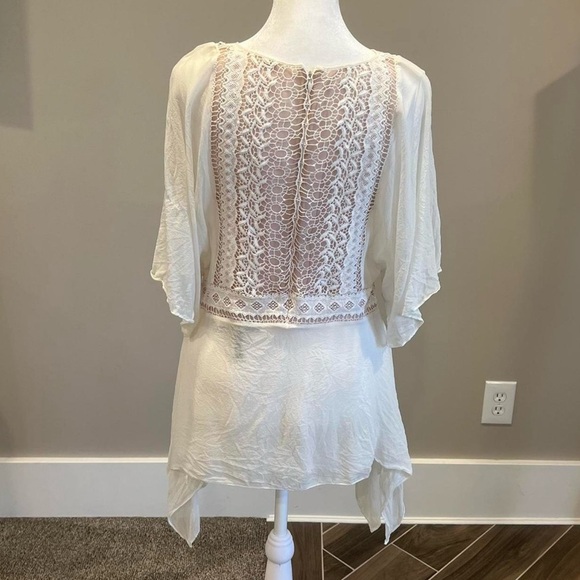 BCBGMaxizaria XS Elegant Cream Lace Women's Top cottagecore fairycore whimsy - Picture 3 of 8